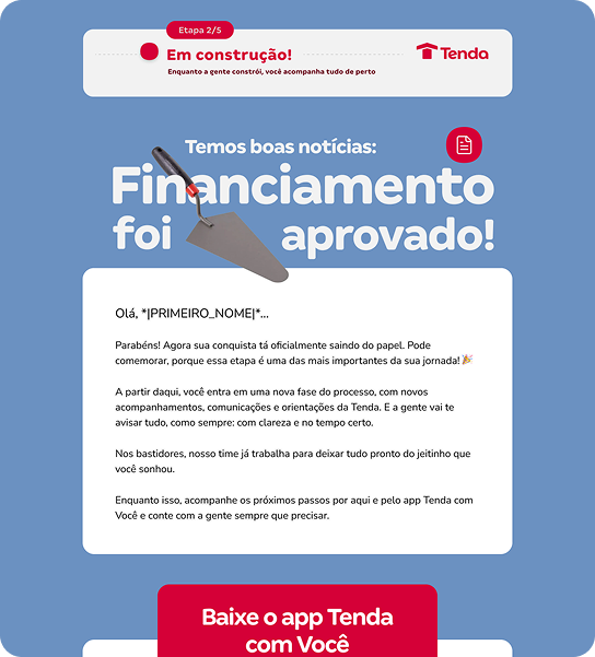 E-mail da etapa Boas-vindas