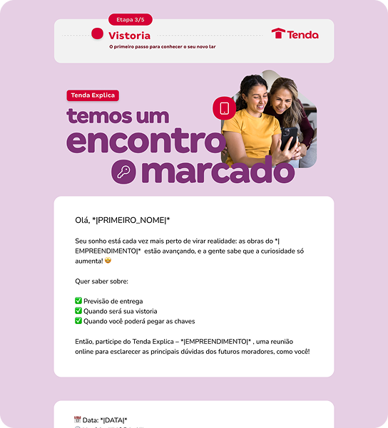 E-mail da etapa Vistoria