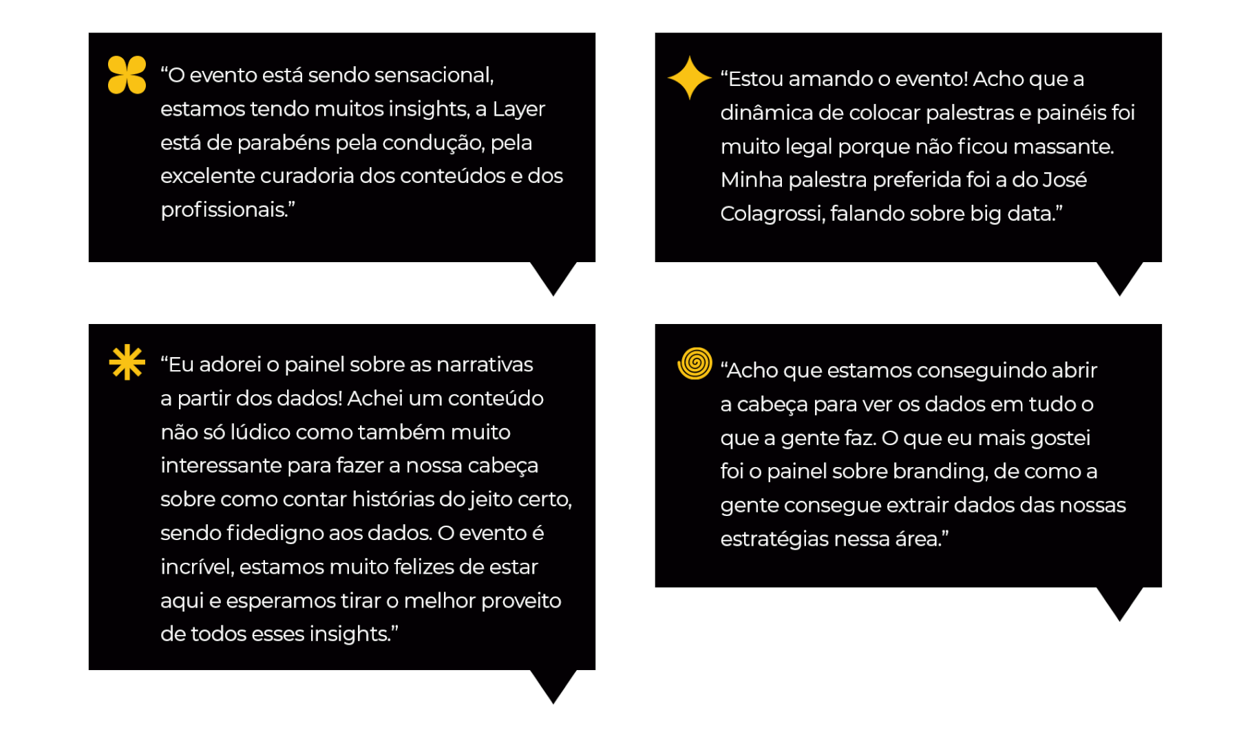 Feedbacks de participantes do Data Driven Decision Day