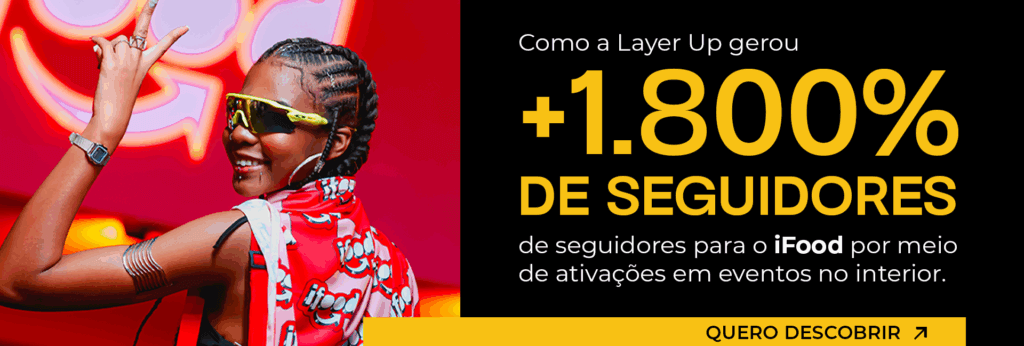 Case Layer Up e iFood: geramos mais de 1.800% de crescimento de seguidores para o iFood por meio de ativações em eventos no interior.