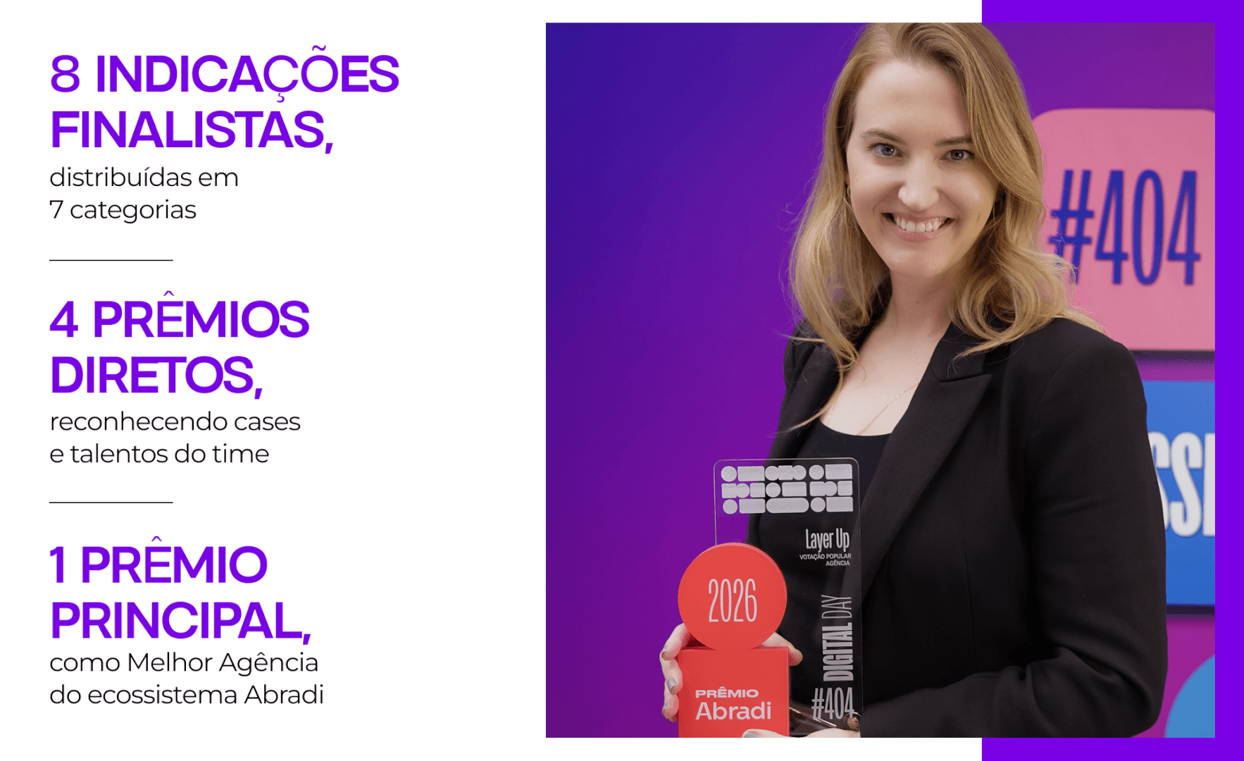 Layer Up no Prêmio Abradi 2026: números que comprovam consistência
