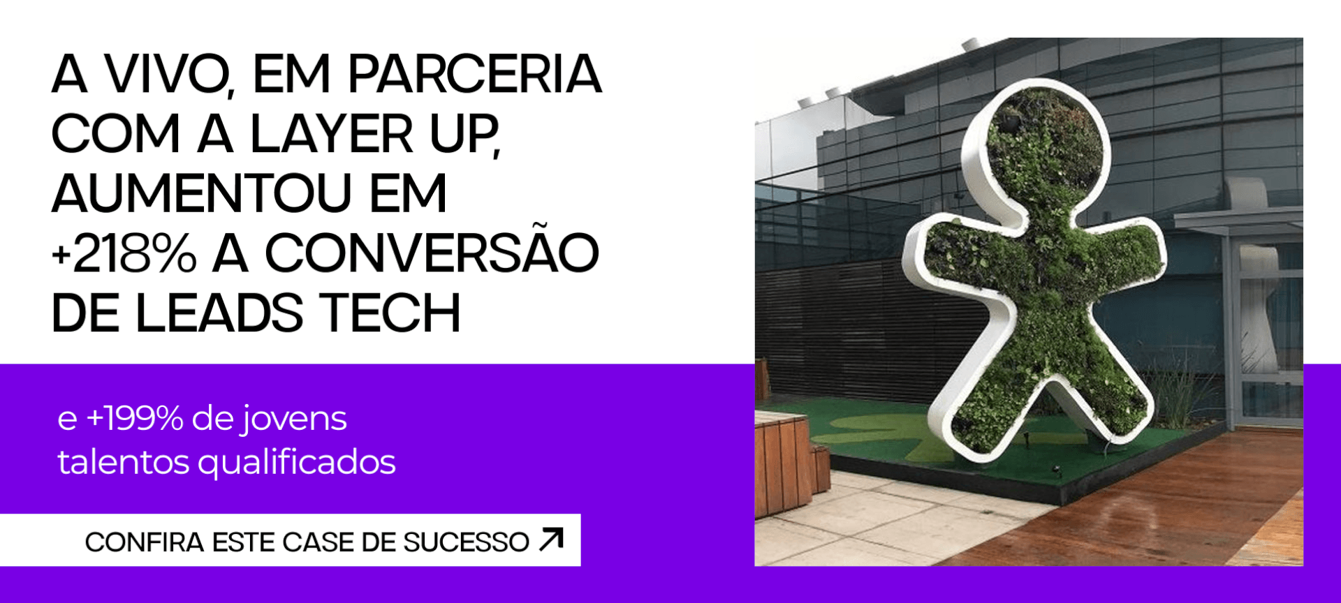 A Vivo, em parceria com a Layer Up, aumentou em +218% a conversão de leads tech e +199% de jovens talentos qualificados.